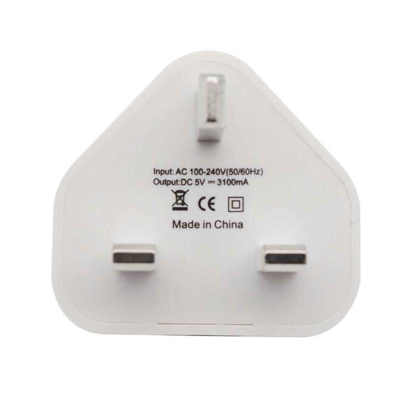 Universal USB Power Plug Single Port Fast Charging 3 Pin UK Mains Plug Adapter