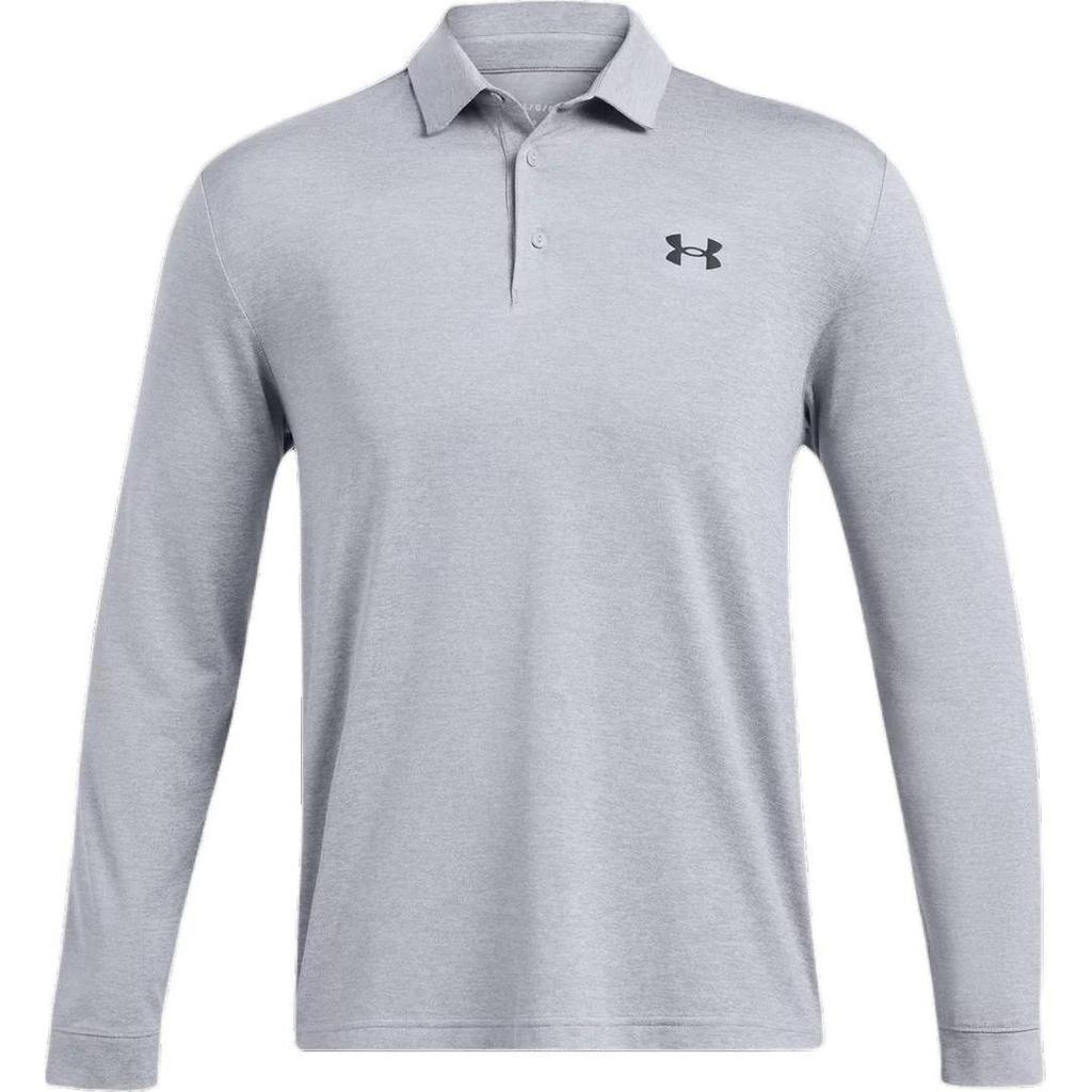 Under Armour Playoff Golf Fashion Versatile Long Sleeve Polo Shirt Men Tops Steel 1387123-035