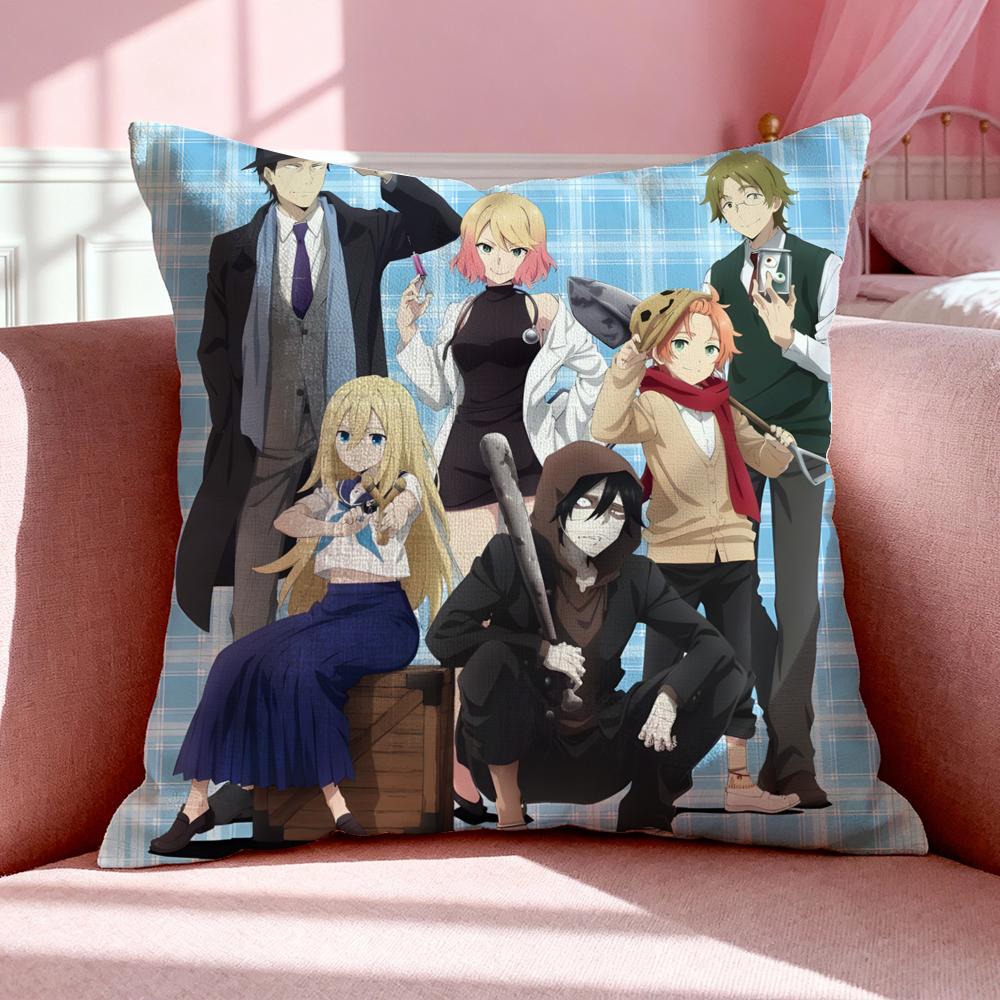 Anime A-Angels Of Death Cushion Cover Breathable Linen Pillowcase Summer Odorless Eco-Friendly Invisible Zipper Washable