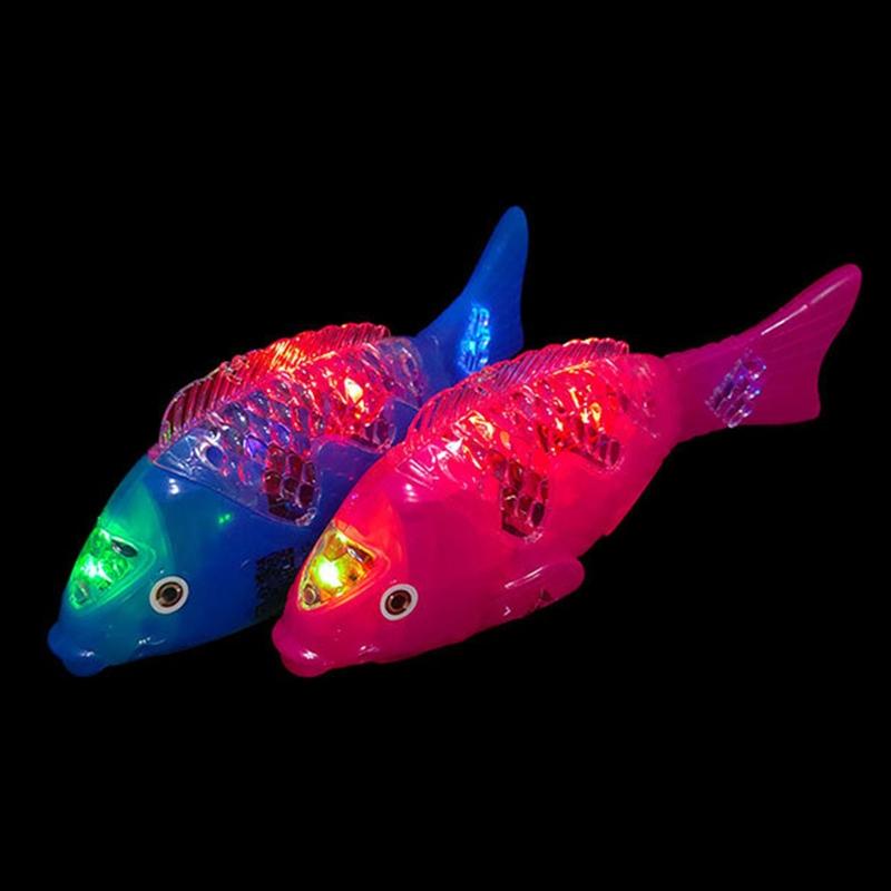 Glow Swing Fish LED Electric Fish for Toddler Girls Boys for w/ Music LED Flashing Light Outdoor Festival Flea Market Su