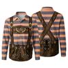 Herren Hemd Lockerer Schnitt Langarm 3D Bedruckt Oktoberfest Stil Button-Down Atmungsaktiv Lässig Retro Design Geeignet für Outdoor und Partykleidung