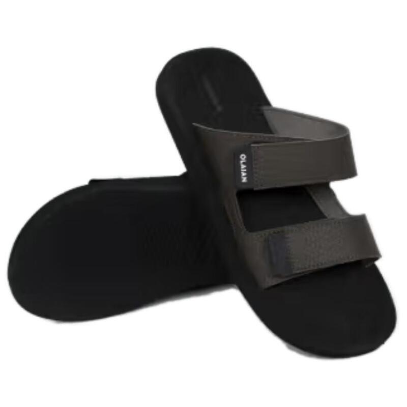 DECATHLON SLAP 590 Casual and Comfortable Non-Slip and Anti-Abrasion Slippers Men's Black Brown