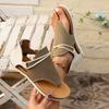 2025Women Summer Retro Bohemian Sandals Casual Beach T-Strap Roman Open-Toe Sandals