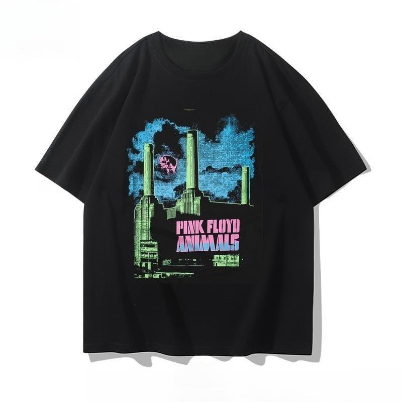 

Pink Floyd - Британський рок-гурт Pink Floyd Літня чоловіча та жіноча універсальна повсякденна футболка з чистої бавовни з коротким рукавом L