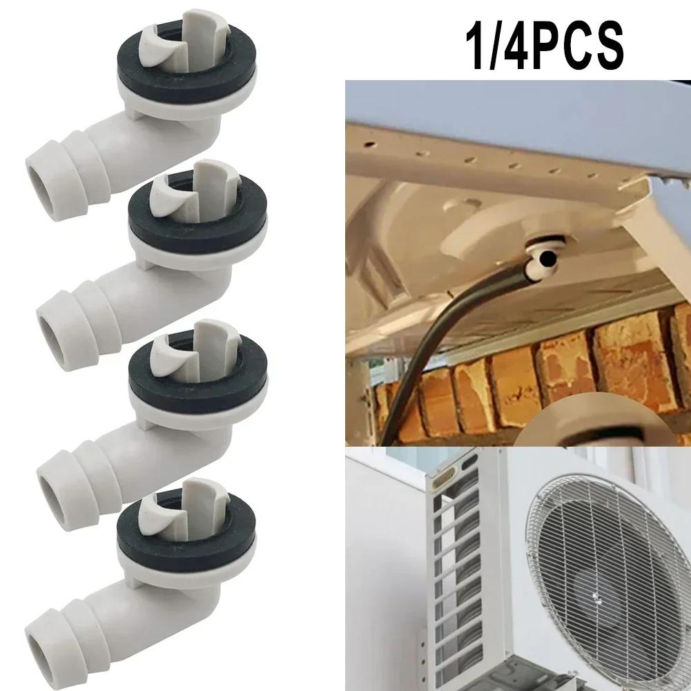 Plastic AC Drain Hose Connector Elbow With Rubber Seal For Ring For Durable And Secure Air Conditioner Drain Hose Water Flow