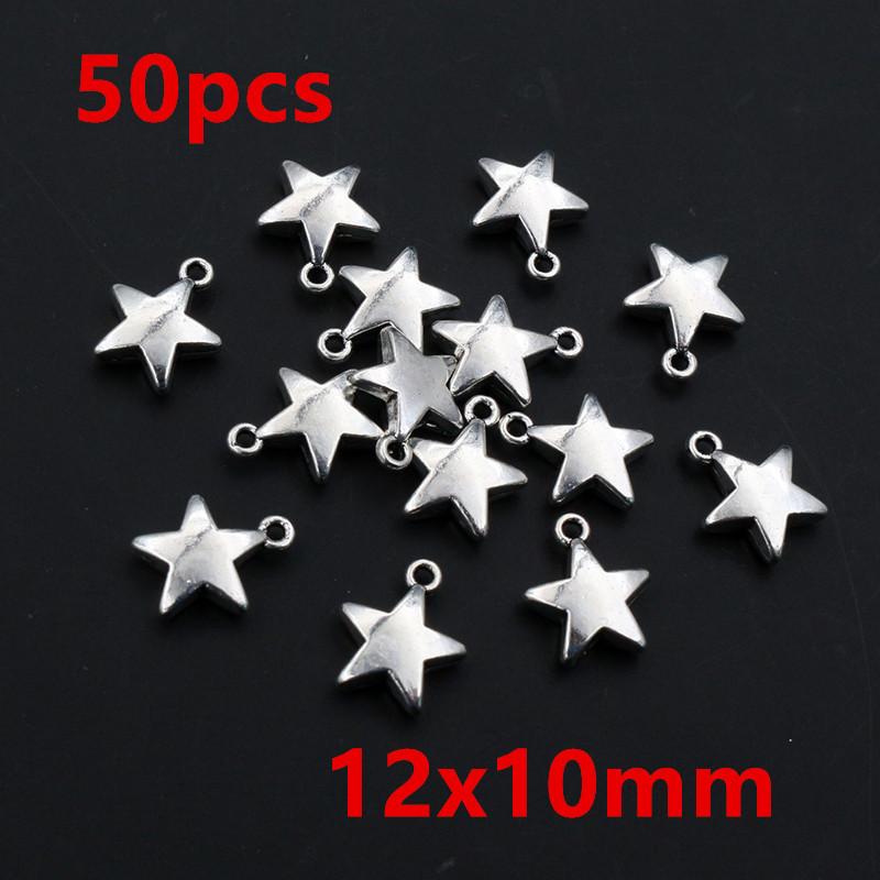 10-50pcs Alloy Metal Star Charms Pendant for Necklace Bracelet Earrings DIY Jewelry Making Accessories Findings Crafts