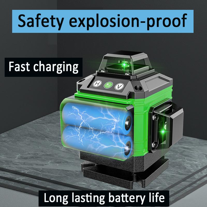 360Degree Crosshair Self Tuning Explosion-Proof Waterproof Green Light 8-Line Infrared Laser Level Vertical Line Horizontal Line