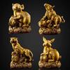 Complete Set of Brass and Copper Chinese Zodiac Ornaments: Rat, Ox, Tiger, Rabbit, Dragon, Snake, Horse, Sheep, Monkey, Rooster, Dog, Pig.
