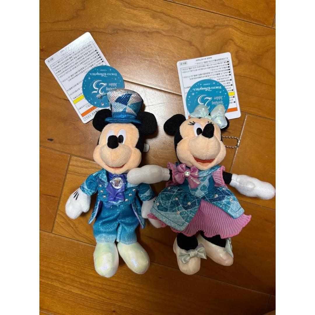Disney Sea Sparkling Jubilee Mickey Minnie Plush Badge