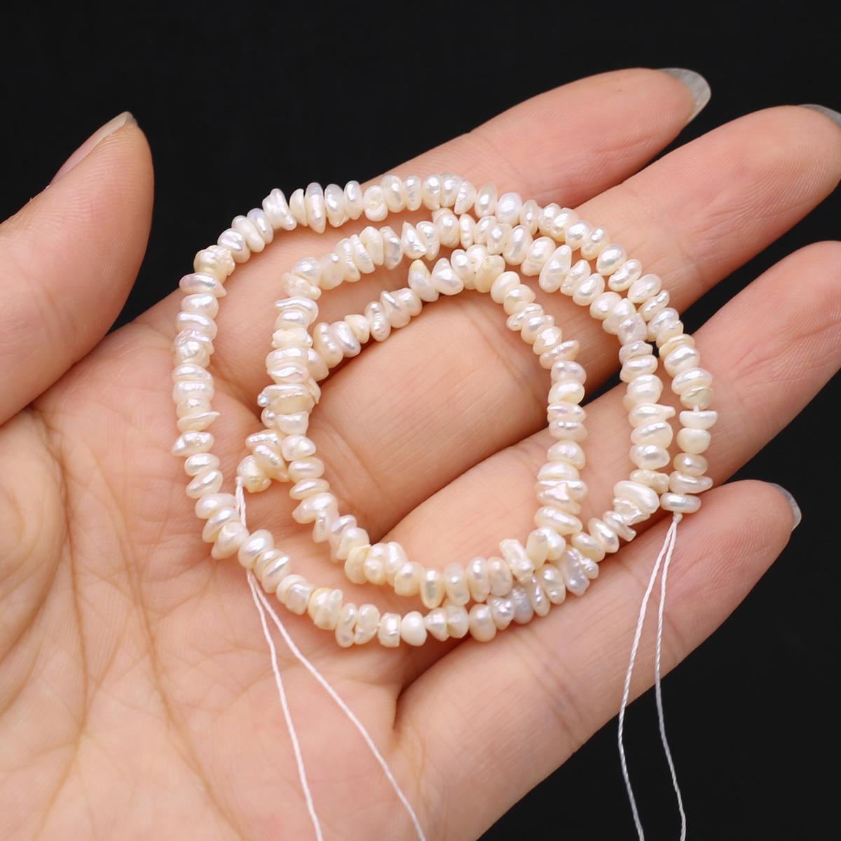 

1String, White Natural Freshwater Pearls 3.5-4mm, Handmade Baroque Pearl Beads for Jewelry Making DIY Crafts, Needlework 36cm 1String/3.5-4mm-36cm белый