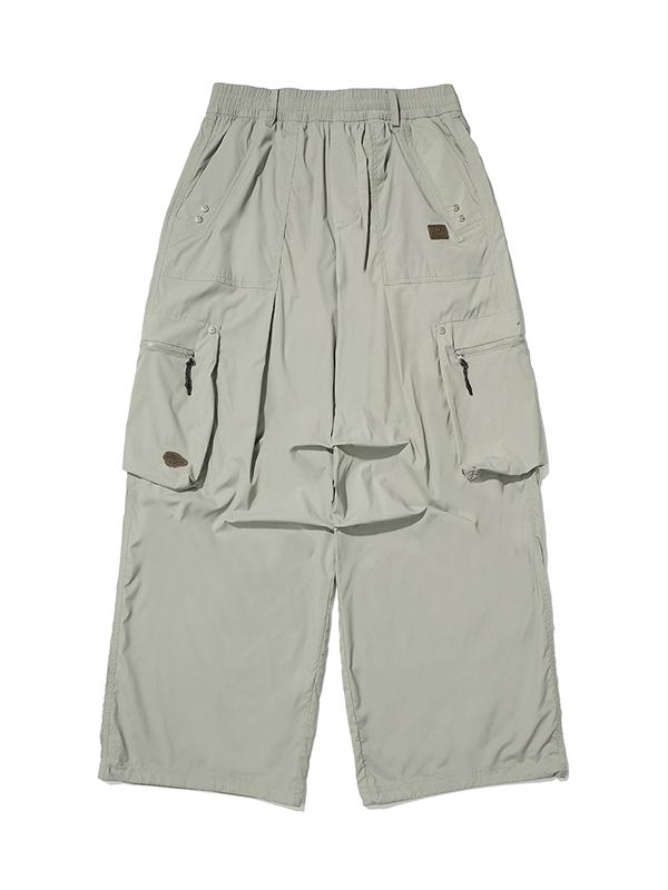 BBC EARTH Wide Pleated Cargo Pants_Olive