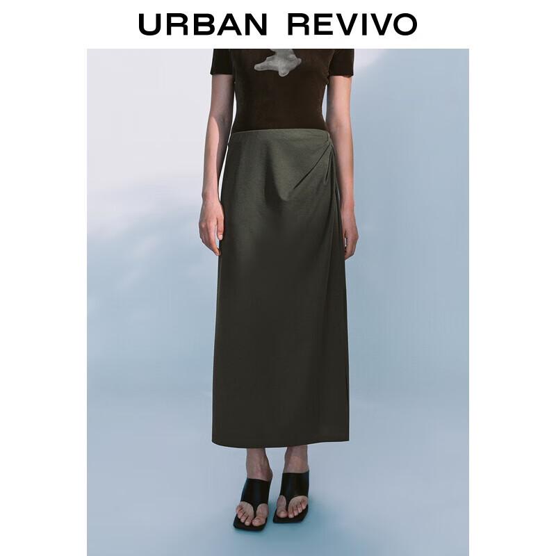 UR 2025 Autumn H-Line Pleated Slit Skirt M