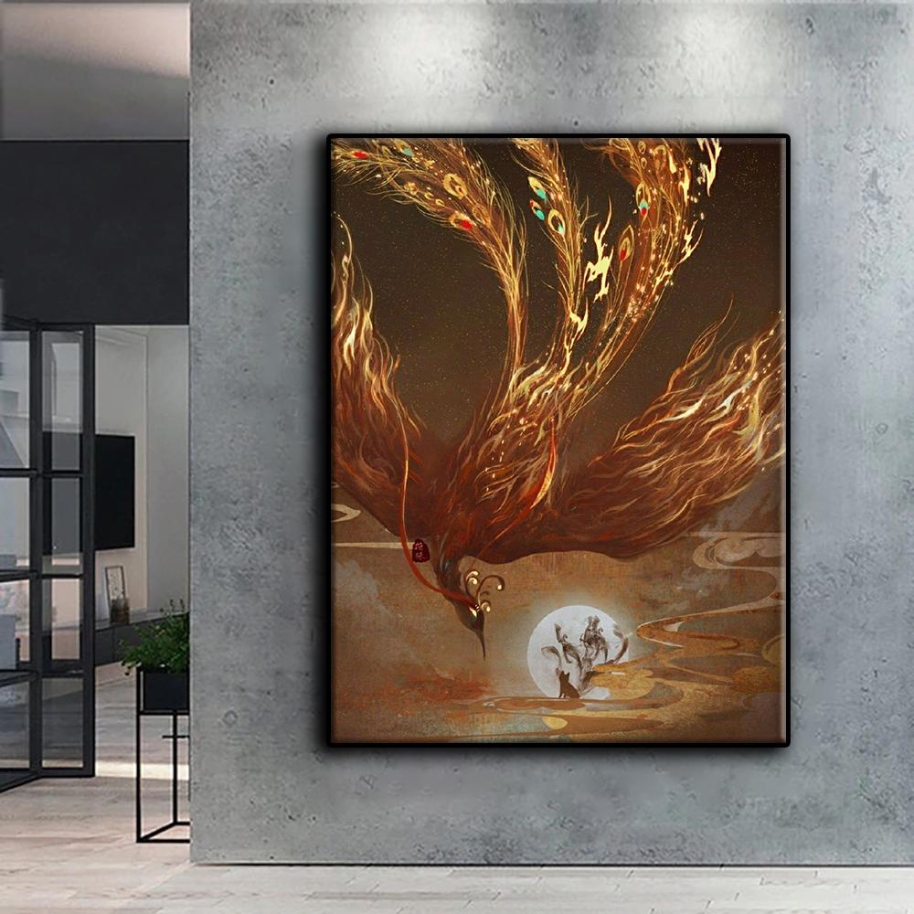Diamond Painting Mythical Beast Phoenix  Embroidery Cross Stitch Rhinestone Home Decor
