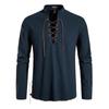 High Quality Men's Shirt Henry Long Sleeve Casual Beach Men's Stand-Up Collar Hippie Shirt