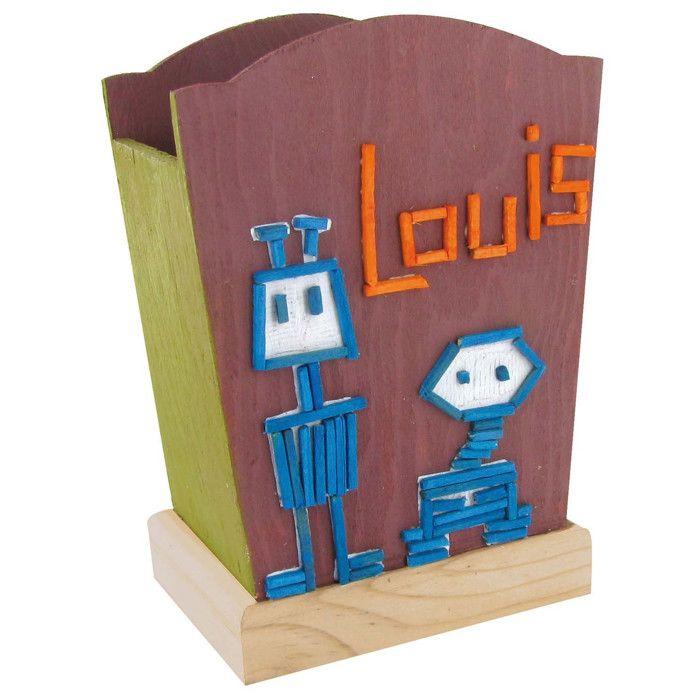 Porte crayons en bois 10 x 7,50 x 15 cm