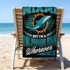 Dolphins Team Logo Artwork Quick-Dry Microfiber Beach Towel Super Soft & Absorbent for Bath, Beach, Travel  Bath Time Accessory, Fan gifts