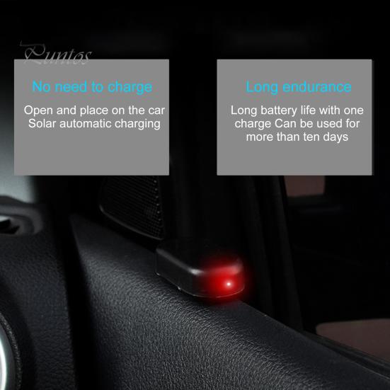 Car Solar Power Simulated Dummy Alarm Anti-Theft LED Flashing Security Light Fake Automotive Warning Lamp