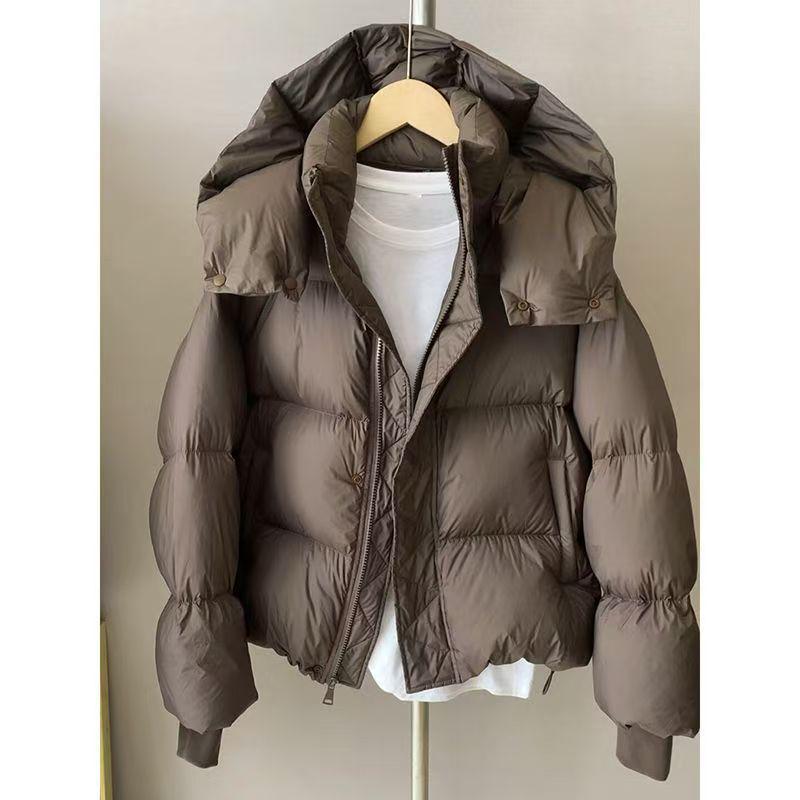 Thick Hooded Down Cotton-Padded Winter Jacket, Loose Fit