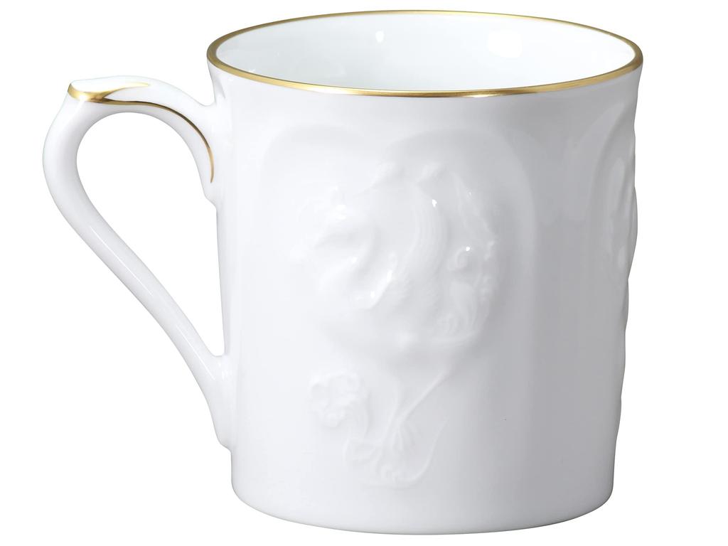Okura Pottery First Kiln Relief Mug, Coffee/Tea, Approx. 320cc, Made In Japan, 111C/1001