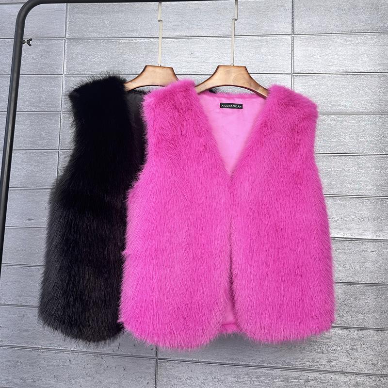 Autumn and winter imitation Tuscan environmentally friendly fur short vest artificial fur fox hair thermal vest women's coat