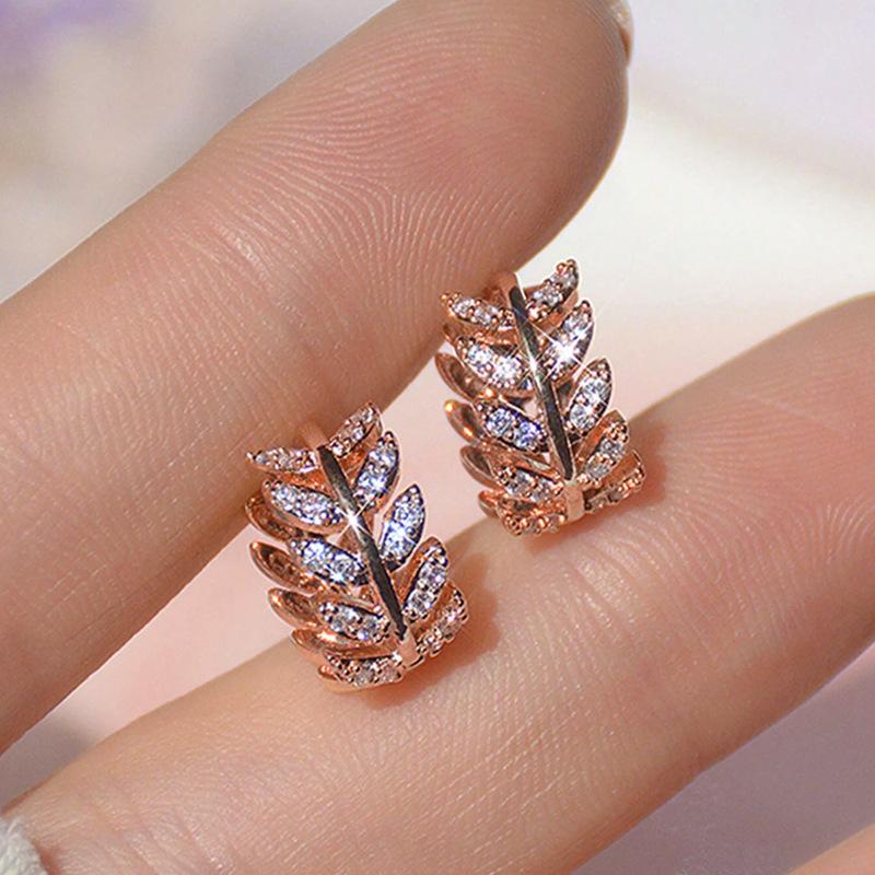 

Японский и корейский нишевый дизайн, серьги с пряжкой в виде листа и колоса пшеницы, персонализированная мода, высококлассные серьги золотой