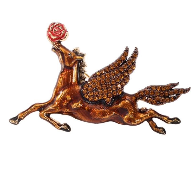 

Symbolic Zodiacs Horse Pin Sturdy Metal Accessory for Year Round Festive Styles Statements