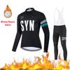 2025 Autumn and Winter Windproof Fleece Jacket Cycling Jersey Cycling Bib Men's Warm Top Road Bike Cycling Suit Long Set