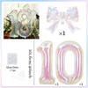 Colorful Transparent Digital Balloon Colorful Bow Balloon, Used for Birthday Parties and Anniversary Decoration