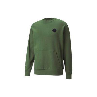 Puma Einfarbiges Logo Rundhals-Sweatshirt Unisex Oberteile Grün 532241-67