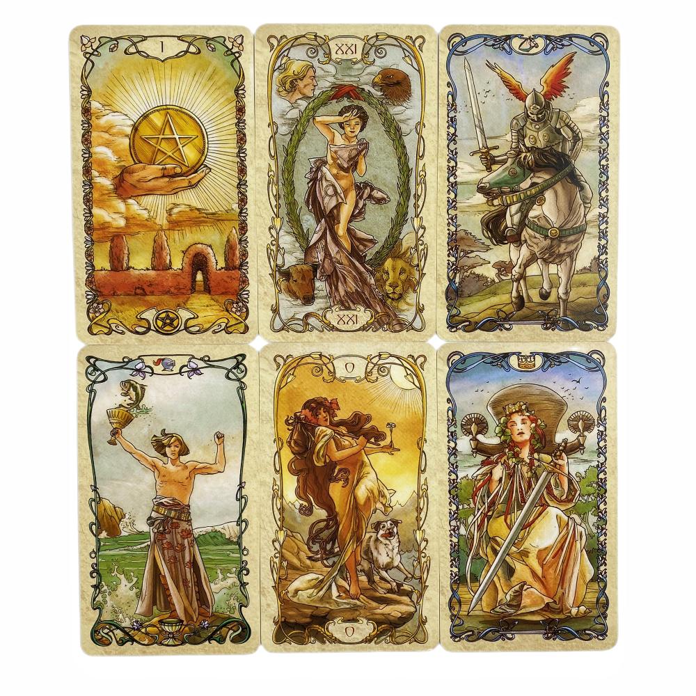Tarot Mucha Karten A 78 Orakel Englisch Visions Wahrsageausgabe Brettspiele
