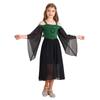 Halloween gotiske kjoler for jenter Butterfly Sleeve Lace Up Dress Cold Shoulder Flowy Medieval Cosplay Dress