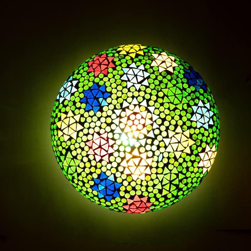 Handcrafted Mosaic Multicoloured Designer Glass Ceiling Light