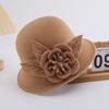 Hat Women's autumn and winter woolen hat British retro bowler hat Elegant and fashionable flower fashion hat Felt hat Trendy and casual