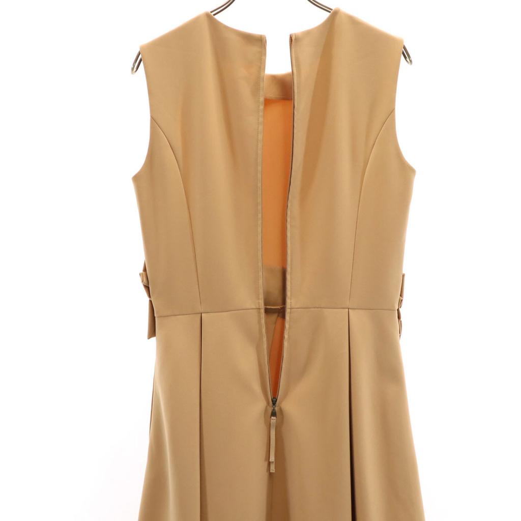 FOXEY NEW YORK Made In Japan No Sleeve One Piece 40 Beige Women Used