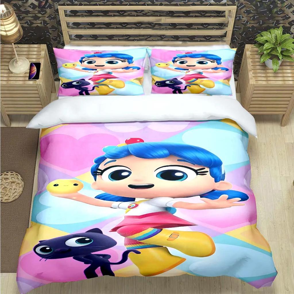 Moda Cartone Animato Carino G-Gabby Case delle Bambole Stampa Set Biancheria da Letto Copripiumino Piumone Letto Giovani Bambini Ragazza Ragazzi Regalo Lusso