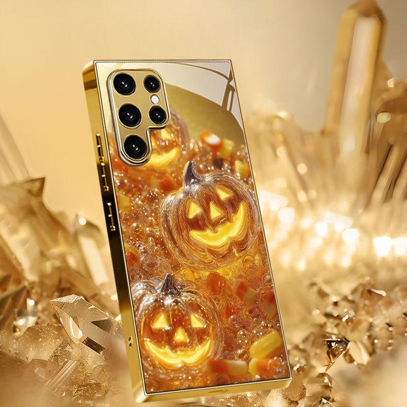 

Позолоченный чехол для телефона Samsung Galaxy S26 S25 S24 S23 S22 Ultra Plus, изготовлен из закаленного стекла с золотым узором. For Galaxy S26