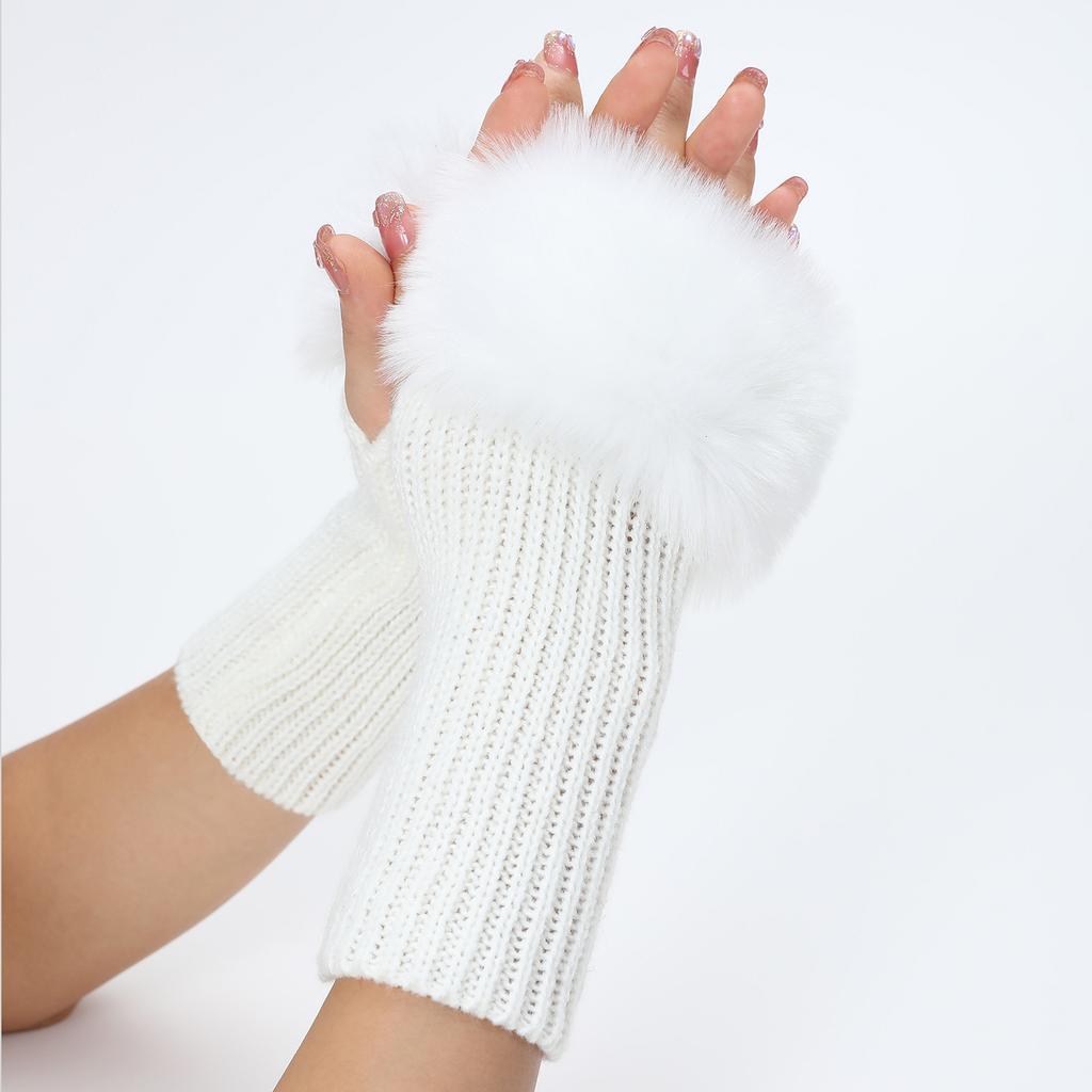 1 Pair Sleeves for Women Y2k Accessories Arm Warmers Fingerless Gloves Knit Soft Winter Arm Guard Cute Burgundy Sleeve Holder