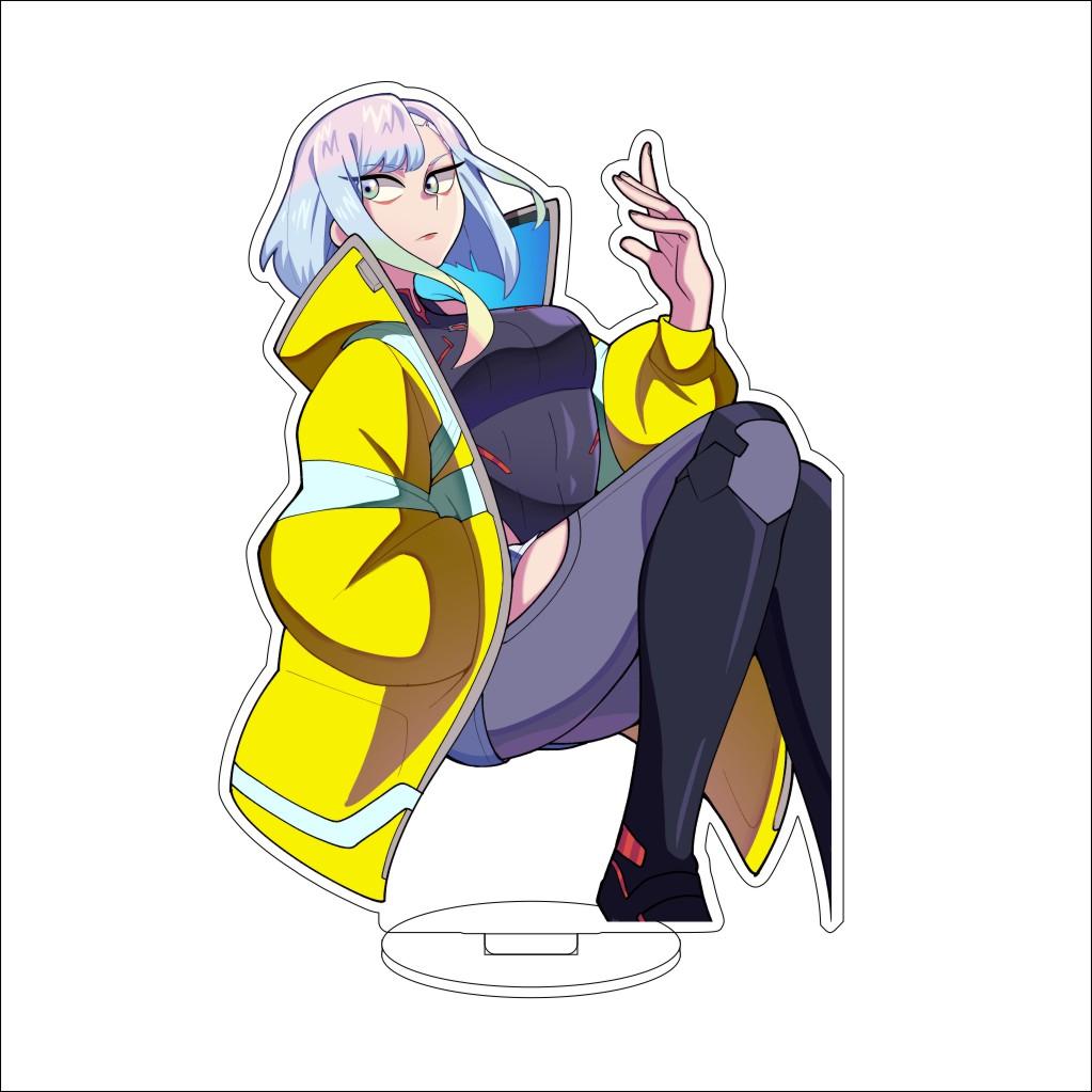 16CM Anime Cyberpunk Cosplay Acryl-Ständer Ornamente David Martinez Rebecca Figur Ständer Halloween Geschenke