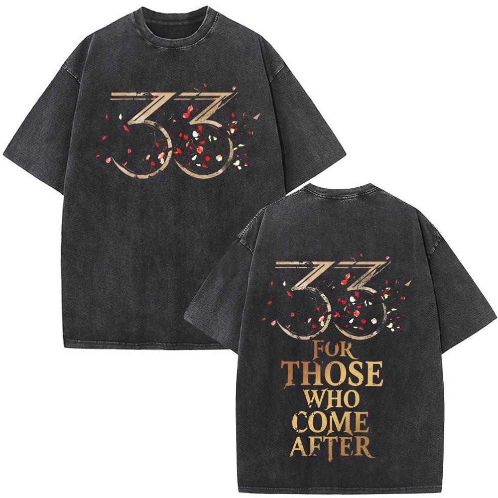 Game Clair Obscur Expedition  Graphic Vintage Washed T Shirt Men Women Clothing Fashion Oversized Cotton Short Sleeve Tshirts
