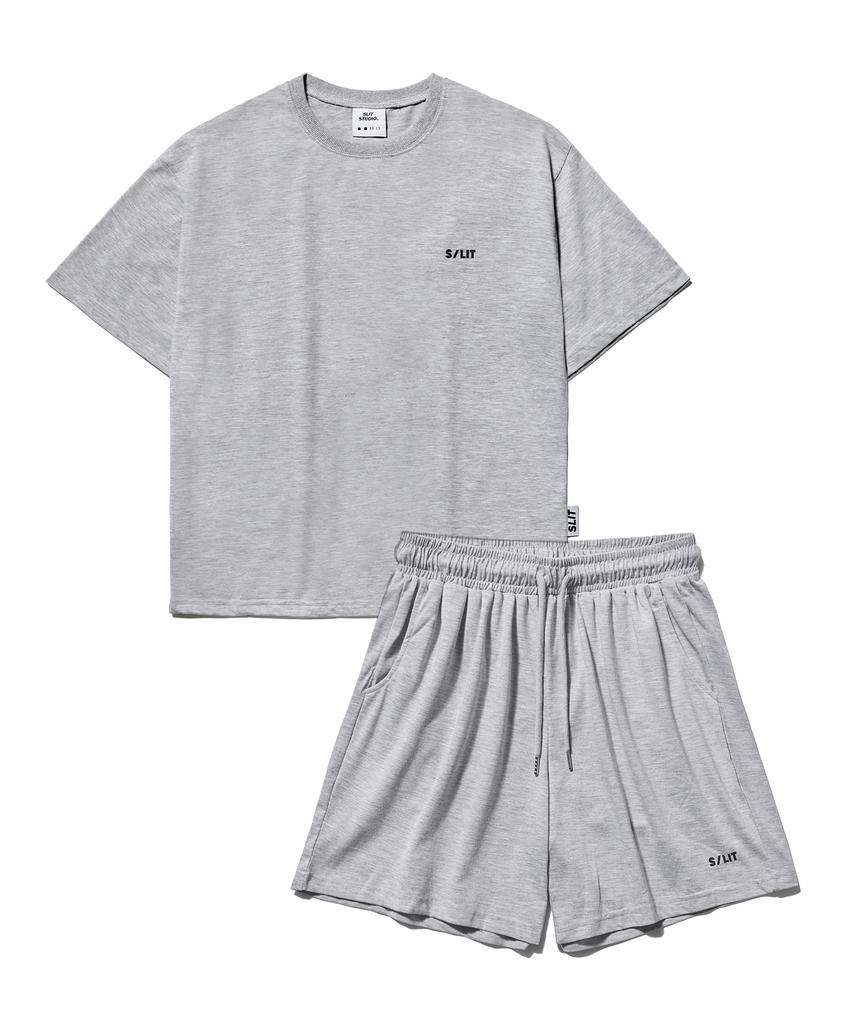 Eseulisseutyudio Basic Logo Oversized Short Sleeve And Shorts Set