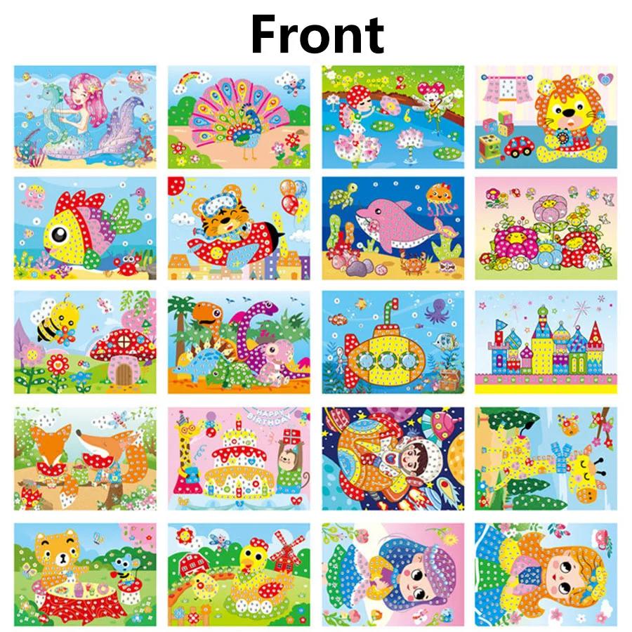 Cartoon Mosaic Diamond Paste Painting Back Can Colored Handmade Material DIY Crystal Paste Drawing Children Puzzle Gift JXB