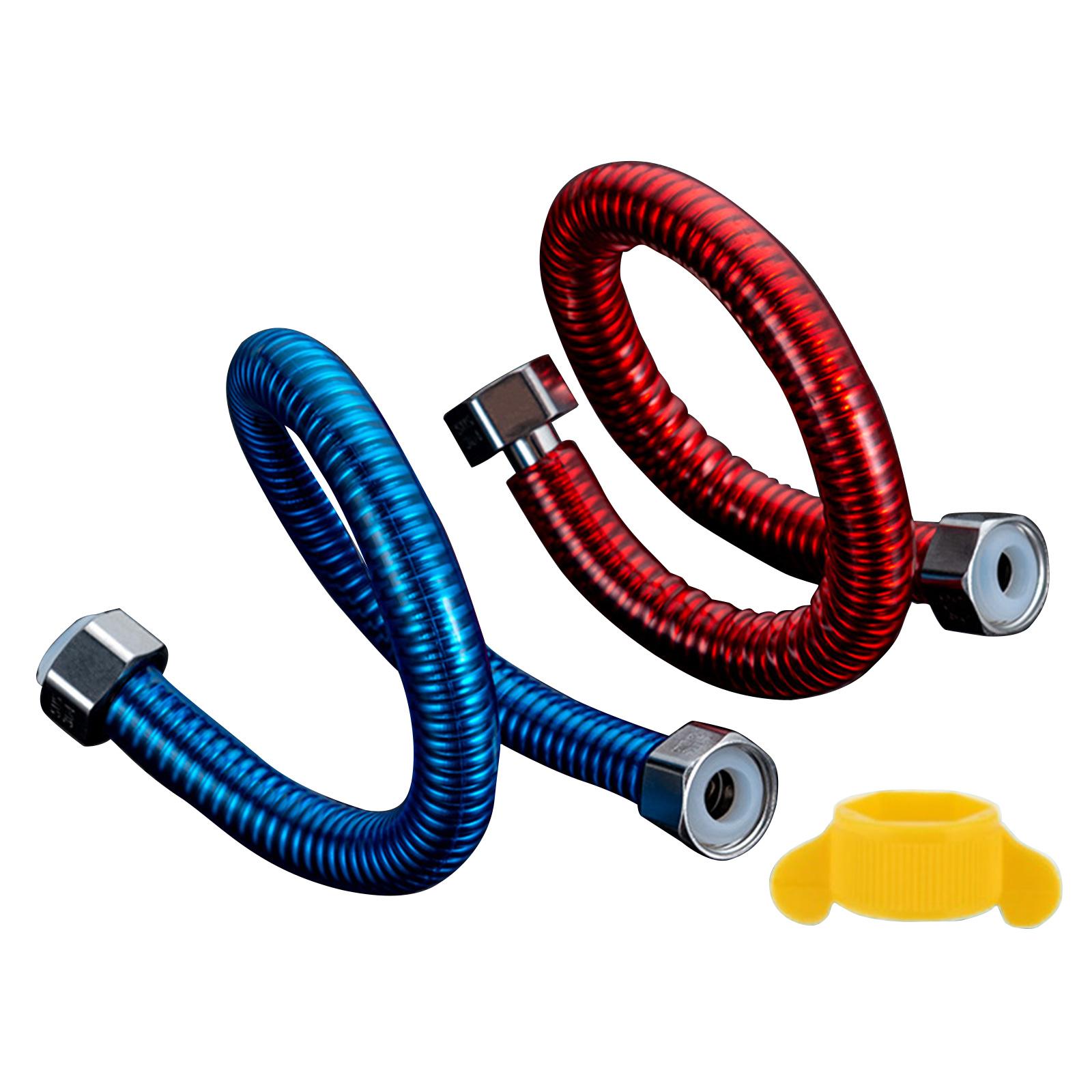 

2 шт. Гибкий соединитель из нержавеющей стали для подвода воды к водонагревателю с горячей и холодной маркировкой, принадлежности для умягчителя воды A