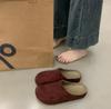 Women's Slippers Closed Toe Round Toe Suede Clogs Sandals Autumn New Retro Solid Color Flat Bottom Women's Mules Shoes