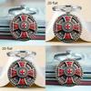 Red Cross Knight Vintage Round Alloy Key Holder For Party And Holiday Gifts