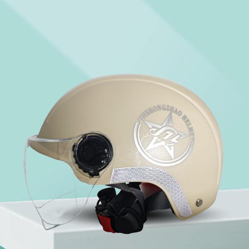 Golden Bell Unisex 3C-Certified Electric Vehicle Half Helmet with Sunscreen for Motorcycles and Bicycles