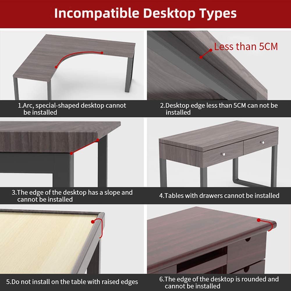 OUGIC Ergonomic Desk Extender Tray X Installation No Drilling Foldable Keyboard Drawer Table Mount Armrest Elbow and Arm Support for Computer 23.6"