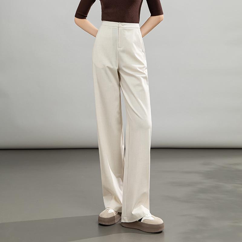 Straight pants 1116 spring and summer meat cover thin suit wide leg trousers children high waist elastic casual summer thin
