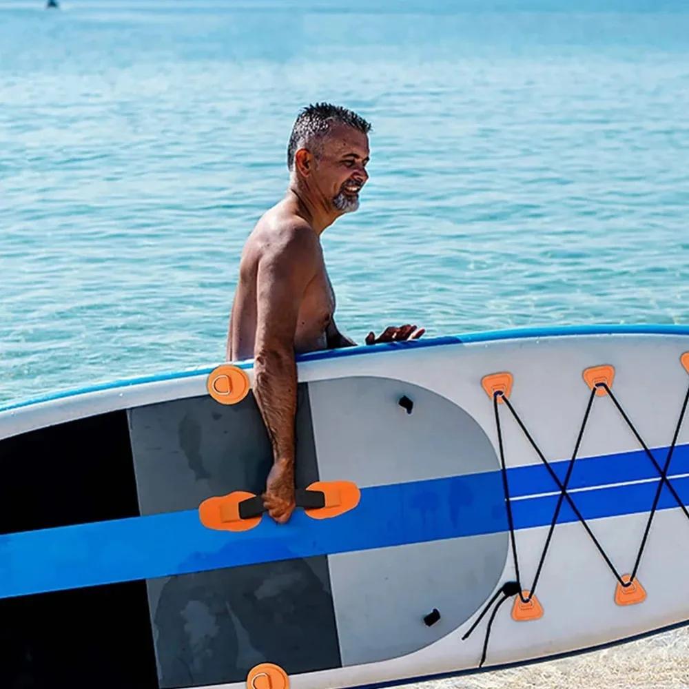 2PCS PVC Boat Patch for Surfboard Dinghy Inflatable Boat Canoe with Stainless Steel Triangle D Ring Pad Deck Rigging Accessory