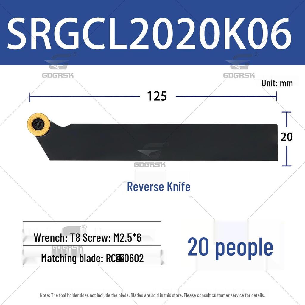 CNC Lathe Tool Holder for External Threading with Round Insert, Models SRGCR1616H06 & SRGCL2525M08