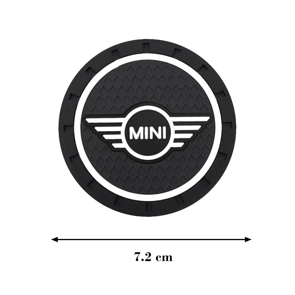 2Pcs Car Silicone Coaster Anti-Slip Water Cup Drink Mat For MINI Cooper JCW WORKS R55 R56 F55 F56 R57 R58 R59 R60 R50